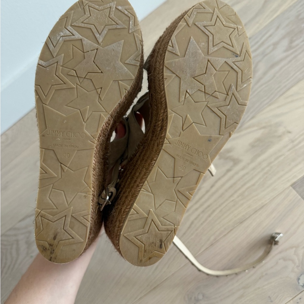 JIMMY CHOO
Danica Embellished Suede Espadrille Platform Wedges - Picture 9 of 10